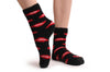 Black With Red Lips Luxury Soft Feather Touch Bed Lounge Socks