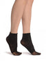 Black Patterned Mesh & Sheer Toes Socks Ankle High