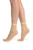 Silky Yellow Snake Skin 15 Den Socks Ankle High