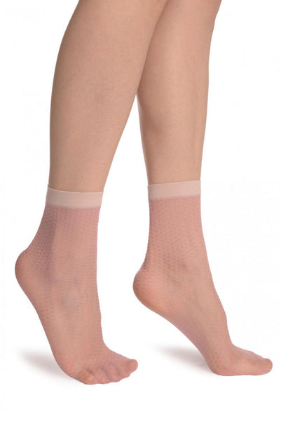 Silky Soft Pink Snake Skin 15 Den Socks Ankle High