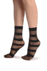Striped Black 20 Den Socks Ankle High