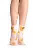 Large Polka Dot With Flip Bow & Kitty Cream Ankle High Socks