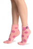 Large Polka Dot With Flip Bow & Kitty Pink Ankle High Cocks
