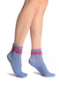 Blue With Around The Ankle Bow Ankle High Socks