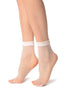 White Fishnet Ankle High Socks