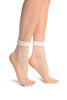 White Fishnet Ankle High Socks