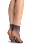 Purple Fishnet Ankle High Socks