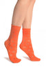 Orange Viola Lace Ankle High Socks