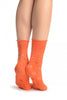 Orange Viola Lace Ankle High Socks