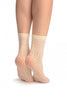 Cream Geometrical Crochet Lace Ankle High Socks