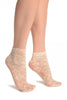 Cream Water Lilly With Comfortable Top Ankle High Socks