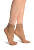 Beige Water Lilly With Comfortable Top Ankle High Socks