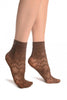 Brown Water Lilly With Comfortable Top Ankle High Socks