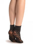 Black Water Lilly With Comfortable Top Ankle High Socks