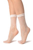 White Gladiolus Flowers Ankle High Socks