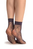 Purple Gladiolus Flowers Ankle High Socks