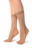 Beige Gladiolus Flowers Ankle High Socks