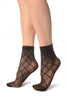 Black Diamonds & Dots Ankle High Socks
