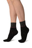 Small Polka Dot On Black With Grey Top Ankle High Socks