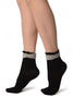 Black With Around The Ankle Bow Ankle High Socks