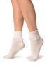 White With White Lace Trim Ankle High Socks
