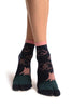 Pink Clouds On Dark Blue Japanese Ankle High Socks