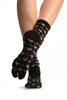 Little Hearts On Black Japanese Ankle High Socks