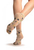 Sakura Flowers On Grey Japanese Ankle High Socks