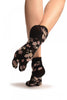 Sakura Flowers On Black Japanese Ankle High Socks