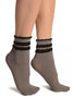 White & Black Checkered And Silky Comfort Top Ankle High Socks