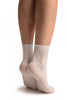 White Sequin Embellished Ankle High Socks