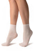 White Sequin Embellished Ankle High Socks