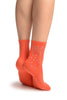 Orange Sequin Embellished Ankle High Socks