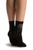 Black Sequin Embellished Ankle High Socks