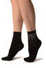 Black Sequin Embellished Ankle High Socks