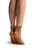 Beige With Little Dots And Silky Comfort Top Ankle High Socks