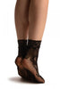 Gladiolus Flowers Black Lace Socks Ankle High