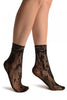 Sunflowers Black Lace Socks Ankle High