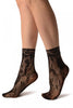 Sunflowers Black Lace Socks Ankle High