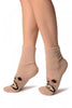 Beige With Cute Bear Terry Ankle High Socks