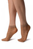 Beige With Little Hearts Ankle High Socks