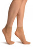 Nude Woven Dots Ankle High Socks