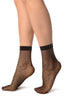 Black With Small Polka Dots Ankle High Socks