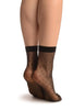 Black With Small Polka Dots Ankle High Socks