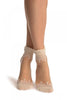 Cream Versalles Lace On Invisible Mesh Ankle High Socks