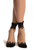 Black Versalles Lace On Invisible Mesh Ankle High Socks