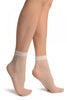 White With Small Polka Dots Ankle High Socks