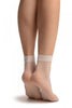 White With Small Polka Dots Ankle High Socks