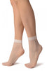 White With Small Polka Dots Ankle High Socks