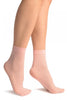 Pink Plain Ankle High Socks